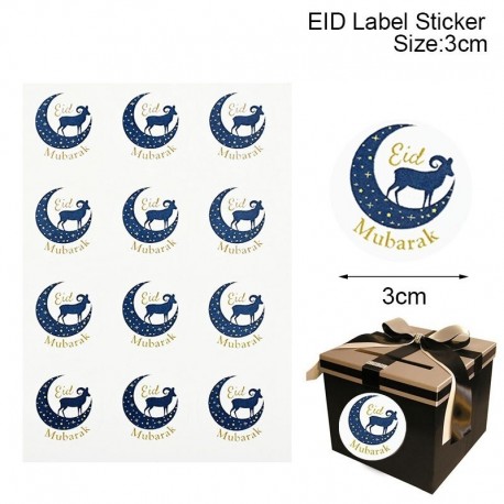 J - 60 / 12db EID Mubarak papírcímke matricák dekorációs ajándék lable pecsét matrica iszlám muszlim Eid al-fitr párt