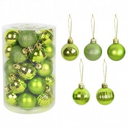 alma zöld - 34db 4cm-es karácsonyfadíszek golyók csecsebecse karácsonyi party függő labdadíszek karácsonyi díszek