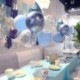 állvány és 7db ballon - 1 készlet lufi tartó oszlop állvány tartó matricák esküvői gyerekek születésnapi party baba