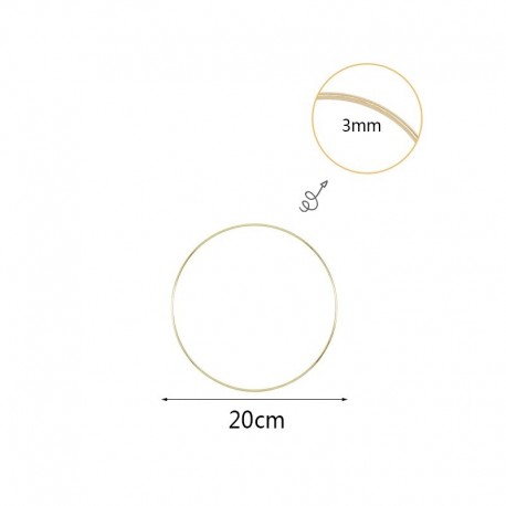 20 cm-es fémgyűrű - 10-40 cm-es arany fém gyűrű virágkoszorú füzér gyomlálás dekoráció esküvőkre menyasszonyi