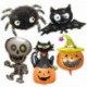 C - Halloween tök szellem lufi Halloween díszek Pókfólia léggömbök felfújható játékok Denevérgömbök Halloween