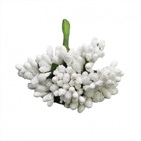 fehér - 12db / tétel Kézműves művirágok porzó cukor esküvői party dekoráció barkács koszorú ajándék doboz