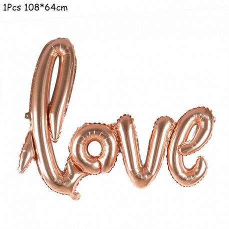 1db rózsaarany szerelem - 1Set Love Balloons Confetti Air Balloons Ball Hélium Balloon for Valentine&*39 s Day Gift Esküvői