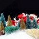 6,5 cm-kék zöld - 12db mini karácsonyfa fenyőfa DIY karácsonyi díszek otthoni asztalhoz Navidad Xmas díszek újévi