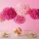 FB04pink - 5db kézzel készített 6 &quot (15cm) szövetpapír Pom Poms papír virággömb otthoni kerti partihoz esküvői