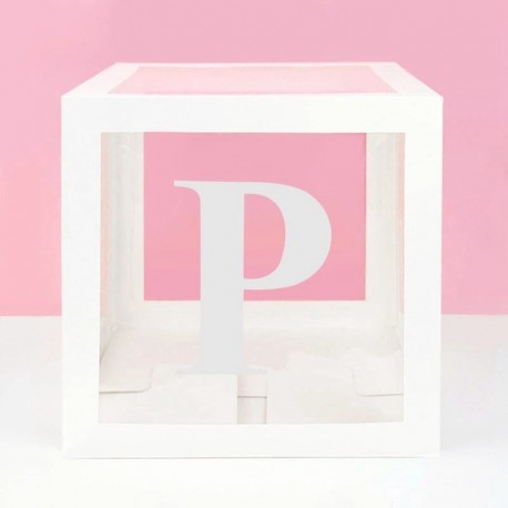 P - DIY átlátszó doboz név betűk léggömb doboz gyerekeknek első 1. születésnapi party dekoráció keresztelő lány
