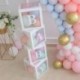 P - DIY átlátszó doboz név betűk léggömb doboz gyerekeknek első 1. születésnapi party dekoráció keresztelő lány