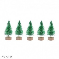 5cm-zöld - 5db 5-16cm szizál rost mini karácsonyfa hó fagy fenyő fa barkács kézműves karácsonyi party asztali