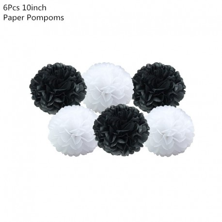 6db 10 hüvelykes pompom - Rajzfilm Panda téma Születésnapi party dekorációk Eldobható evőeszközök tányér szalvéta