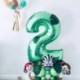 6db papír pompom - Dzsungel születésnapi party dekoráció zöld szám léggömbök állat léggömb szafari party papír