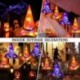 zöld - Halloween dekoráció LED lámpák boszorkány sapkák Halloween jelmez Cosplay kellékek szabadtéri fa függő dísz