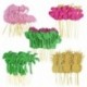 G - 10db pálmalevél Flamingo Cupcake Topper hawaii Luau nyári party torta dekoráció gyerekek dzsungel születésnapi party