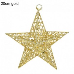 20cm arany - Csillogó Iron Art függőcsillag karácsonyi díszek otthoni karácsonyfadíszekre esküvői születésnapi party