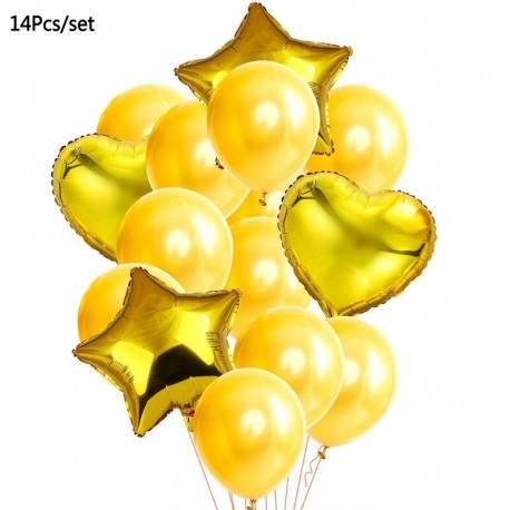 14db szett2 - Fekete arany Boldog születésnapot transzparens léggömb zászló felnőtt 30. 40. 50. 60. születésnapi party