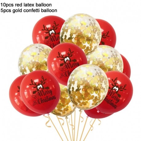 15db mix3 - 15db Boldog Karácsonyt Léggömbök Mikulás Jávorszarvas Karácsonyfa Karácsonyfadíszek Otthoni Xmas Globos