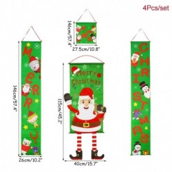 4db szett2 - Karácsonyi díszek otthoni tornác jel dekoratív ajtószalaggal függő karácsonyi ünnepeket díszítő