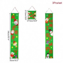3db szett2 - Karácsonyi díszek otthoni tornác jel dekoratív ajtószalaggal függő karácsonyi ünnepeket díszítő