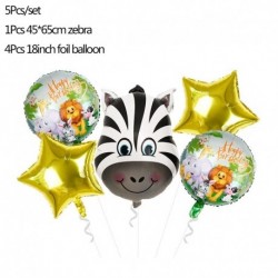 zebraszett - 5db dzsungel állat tigris oroszlán majom zebra zsiráf tehén levegő hélium léggömb gyerekek szafari