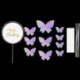 11db szett6 - 1Set Happy Birthday Cake Toppers Tortadekoráció Kézzel készített Butterfly Cupcake Topper Esküvői