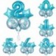 Szám3 készlet - 5db sellő téma party fólia léggömbök kis sellő léggömb gyerekek születésnapi party dekorációk