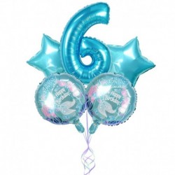 Szám6 készlet - 5db sellő téma party fólia léggömbök kis sellő léggömb gyerekek születésnapi party dekorációk
