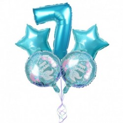 7. szám beállítva - 5db sellő téma party fólia léggömbök kis sellő léggömb gyerekek születésnapi party