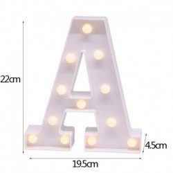 A - DIY LED levél éjszakai fény kreatív 26 angol ábécé száma elemlámpa romantikus esküvői party dekoráció