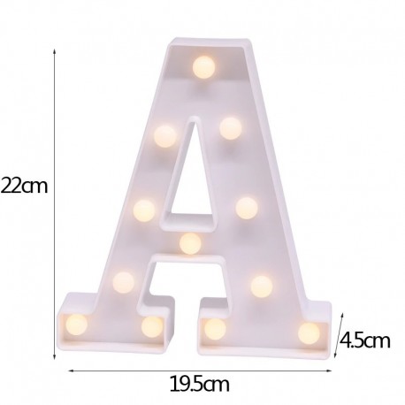A - DIY LED levél éjszakai fény kreatív 26 angol ábécé száma elemlámpa romantikus esküvői party dekoráció