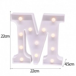 M - DIY LED levél éjszakai fény kreatív 26 angol ábécé száma elemlámpa romantikus esküvői party dekoráció