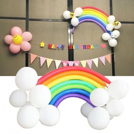 25db / készlet Latex Rainbow Balloon Esküvői Esküvői Gyerekek Születésnapi Party Zuhanyzó Dekorációs Kellékek DIY
