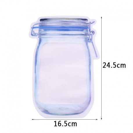 16,5x2,5,5 cm - 5db üveg táskák újrafelhasználható snack táska fagyasztó hermetikus étel tároló táskák Ziplock