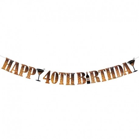 40. - 18 30 40 50 arany boldog születésnapot transzparens sármány felnőtt gyerekek 1. születésnapi party dekoráció