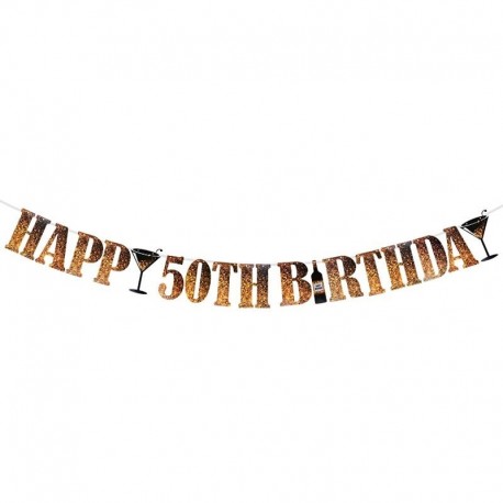 50. - 18 30 40 50 arany boldog születésnapot transzparens sármány felnőtt gyerekek 1. születésnapi party dekoráció