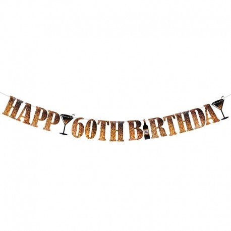 60. - 18 30 40 50 arany boldog születésnapot transzparens sármány felnőtt gyerekek 1. születésnapi party dekoráció