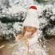 Stílus4 - Karácsonyfa díszek aranyos angyal baba lány sí medál fából készült Navidad újévi karácsonyfa díszek