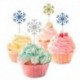 Rózsavörös - 10/20 / 40db aranyos hópogácsás cupcake topper zászlók boldog születésnapot dekoráció esküvői