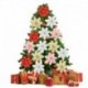 rózsaszín - 5db 13cm arany ezüst mesterséges karácsonyi virágok karácsonyfa függő díszek otthoni Navidad újévi