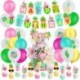 15db szett4 - 1Set Flamingo ananász pálmalevél konfetti latex lufi Hawaii trópusi nyári születésnapi party dekorációs