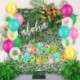 15db szett4 - 1Set Flamingo ananász pálmalevél konfetti latex lufi Hawaii trópusi nyári születésnapi party dekorációs