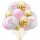 15db szett - 1Set Flamingo ananász pálmalevél konfetti latex lufi Hawaii trópusi nyári születésnapi party dekorációs