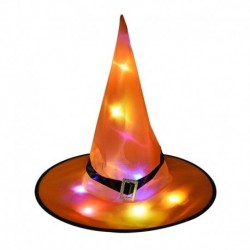 narancs - 1db Halloween boszorkány sapka LED-es izzó boszorkánykalapkal, lógó Halloween dekorációval