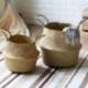 L-25cm - Kézzel készített tengeri fű fonott kosár rattan függő növény virágcserép piszkos mosoda kalapács tároló