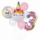 Szám0 beállítva - Szivárvány egyszarvú lufi szám fólia Globos gyerek lány 1. egyszarvú születésnapi party