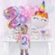 Egyszarvú-G - Szivárvány egyszarvú lufi szám fólia Globos gyerek lány 1. egyszarvú születésnapi party dekorációs