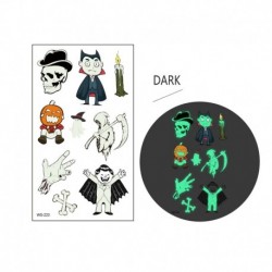 Stílus1 - 6db Halloween fényes tetoválás Ghost Taty gyerekek hamis tetoválás izzó sötét vízálló ideiglenes