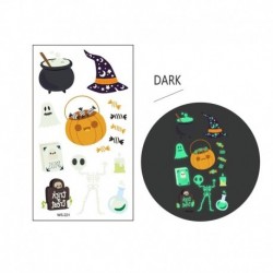 Stílus2 - 6db Halloween fényes tetoválás Ghost Taty gyerekek hamis tetoválás izzó sötét vízálló ideiglenes