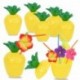 6db kókusz - 6db trópusi ananász kókuszdió pohár gyümölcslé szalmával hawaii Luau születésnapi nyári strandmedence