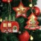 Stílus3 - 1db LED karácsonyi díszek fából készült függő medálok csillag karácsonyfa karácsonyi díszek otthoni parti