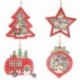 Stílus3 - 1db LED karácsonyi díszek fából készült függő medálok csillag karácsonyfa karácsonyi díszek otthoni parti