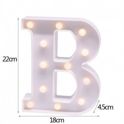 B - 21 cm LED-es éjszakai fény 26 angol ábécé száma elemlámpa romantikus esküvői party dekoráció karácsonyi